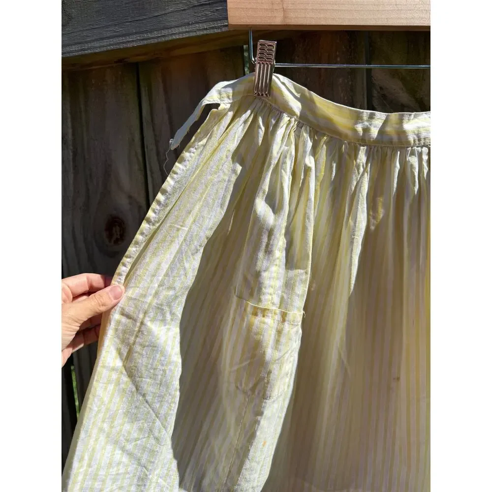 Vintage Butter Stripe Wrap Apron